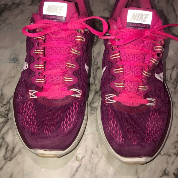 Nike LunarLon pink purple sneakers womens Size:8 - Picture 2 of 12